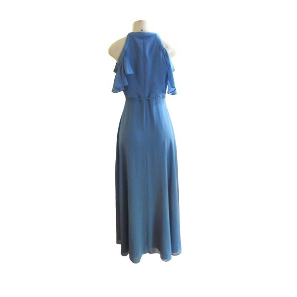 Lulus Blue Wrap Maxi Dress w Off the Shoulders Sleeves in Size XXS - Picture 6 of 9
